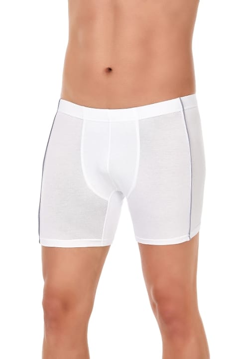 Pamuk Modal Elastan Beyaz 3'lü Paket Boxer Yıldız 105 - Beyaz