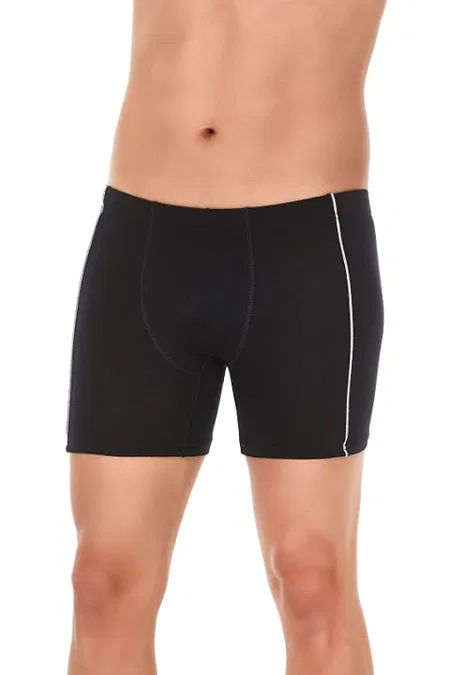 Modal Pamuklu Uzun Paçalı Boxer 3'lü Paket Yıldız 106 - Siyah