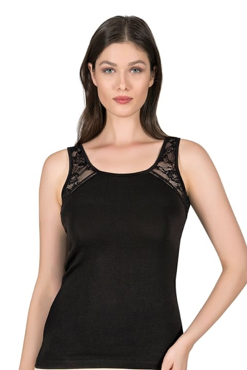 Pamuklu Dantel Detaylı Kalın Askılı Kadın Atlet Özkan 25520