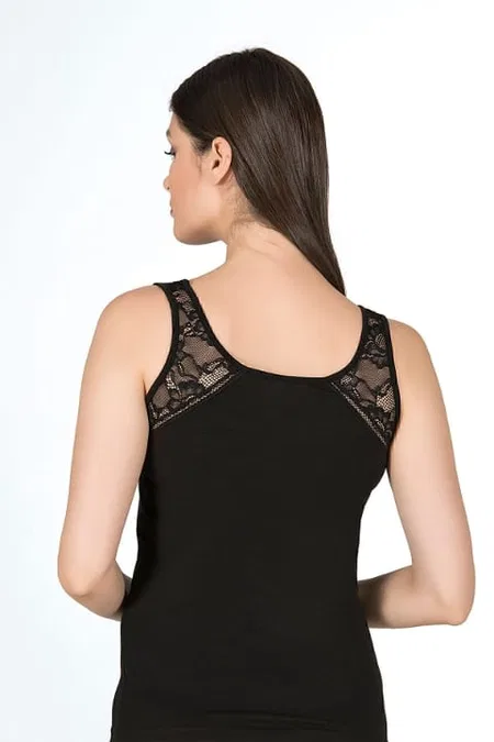 Pamuklu Dantel Detaylı Kalın Askılı Kadın Atlet Özkan 25520 - 2