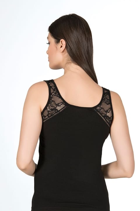 Pamuklu Dantel Detaylı Kalın Askılı Kadın Atlet Özkan 25520 - 2