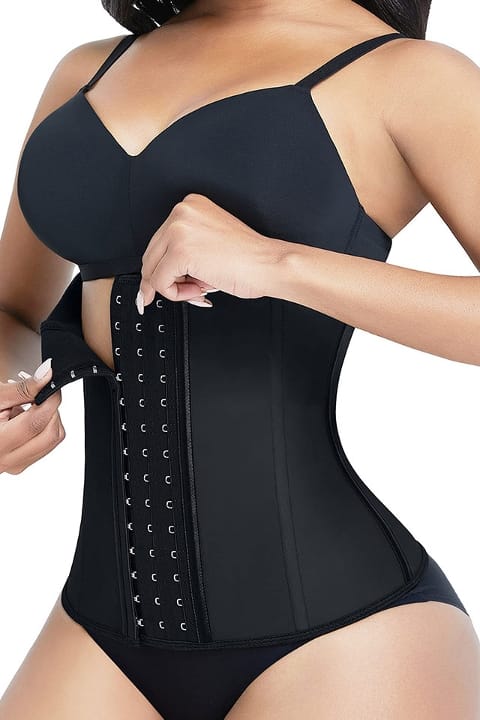 Yüksek Bel Dikişsiz Korse Siyah Pera Fitol 5002 - Siyah