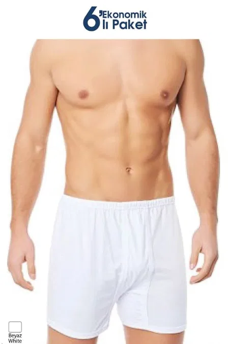Pamuklu Dikişsiz Erkek Boxer Külot Lüx DRM 6021 - Beyaz