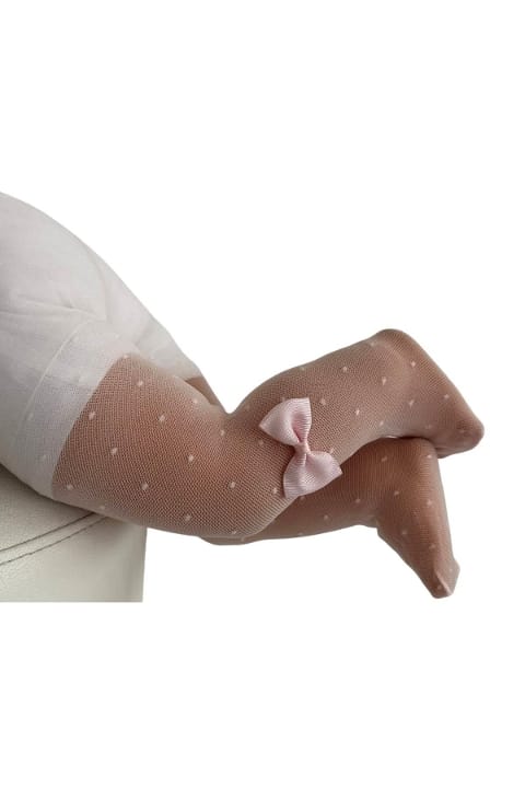 Fiyonklu Leopar Desenli Külotlu Çorap Daymod 2141013 - Pembe