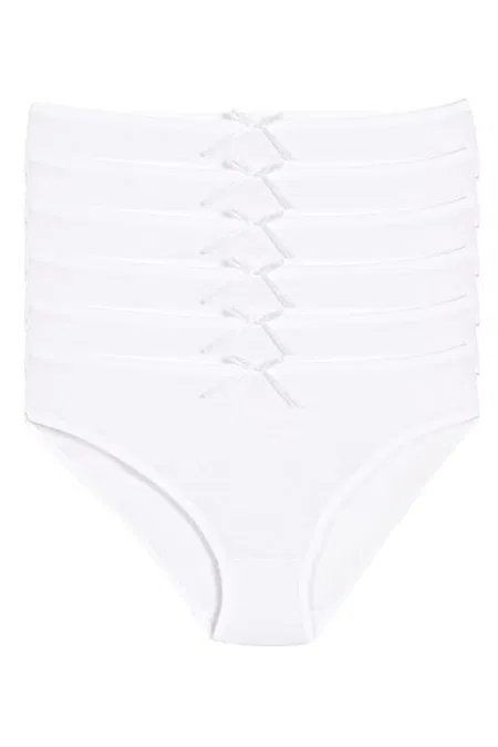 Bambu Elastan Yüksek Bel Bikini Külot 6'lı Paket Yıldız 3910 - Beyaz