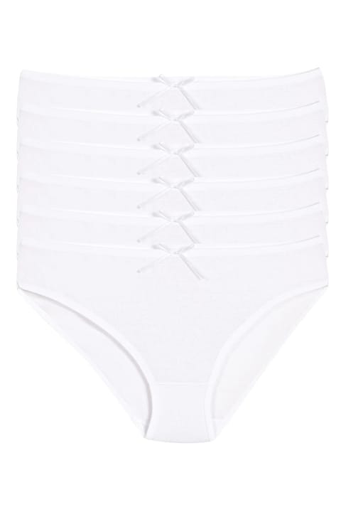 Bambu Elastan Yüksek Bel Bikini Külot 6'lı Paket Yıldız 3910 - Beyaz