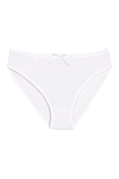 Bambu Elastan Yüksek Bel Bikini Külot 6'lı Paket Yıldız 3910 - Beyaz