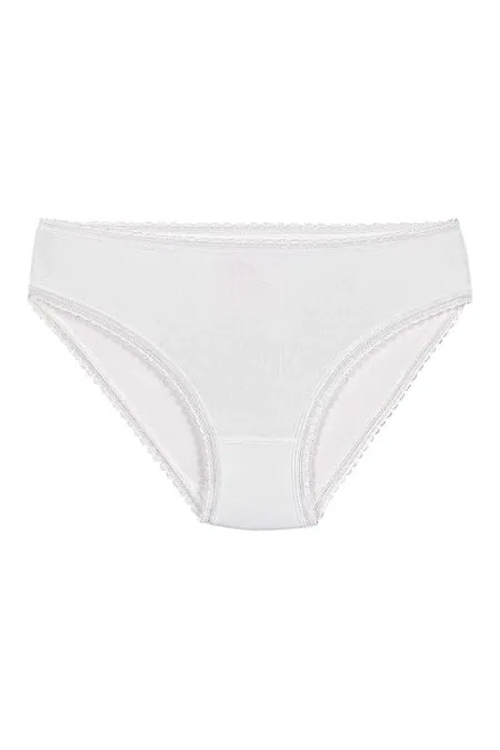 Yüksek Bel Bambu Bikini Külot  Yıldız 3880 - Beyaz