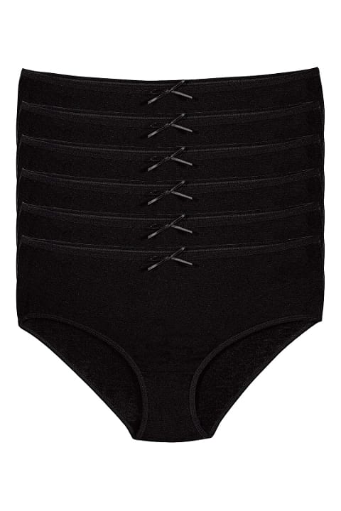 Yüksek Bel Esnek Bambu Bato Kadın Külot Yıldız 3921 - Siyah