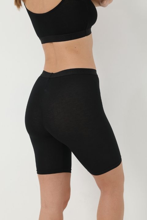 Bambu Elastan Siyah Diz Üstü Tayt Arma Yıldız 3711 - Siyah