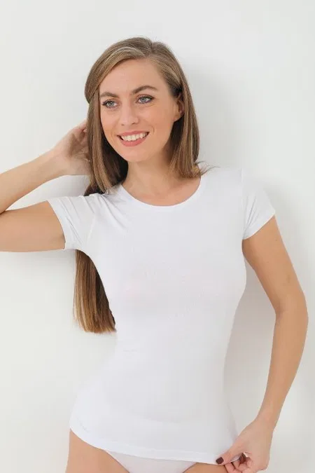 Bambu Esnek Tek Parça Body Arma Yıldız 3705 - Beyaz