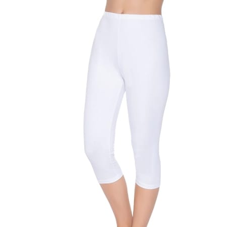 Likralı Kısa Tayt Beyaz Pamuklu Yıldız 3655 - 2