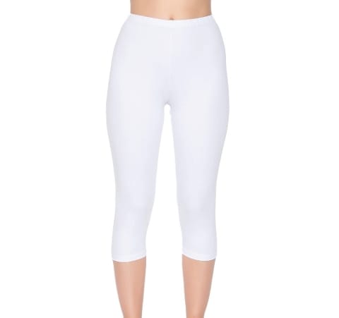 Likralı Kısa Tayt Beyaz Pamuklu Yıldız 3655 - Beyaz