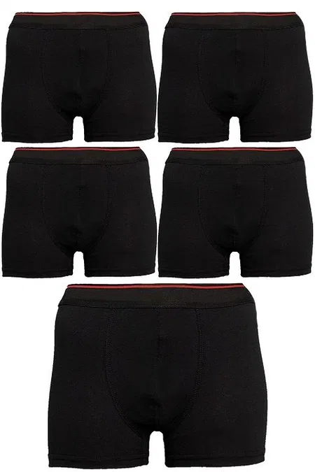 Büyük Beden Pamuklu Esnek Boxer Arma Yıldız 1177 - Siyah