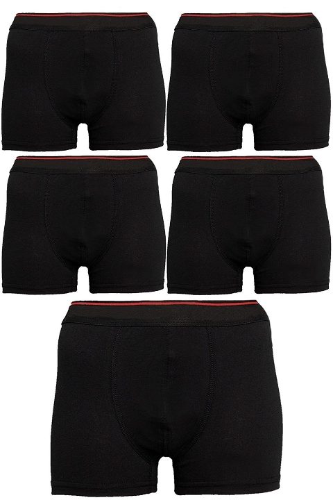 Büyük Beden Pamuklu Esnek Boxer Arma Yıldız 1177 - Siyah