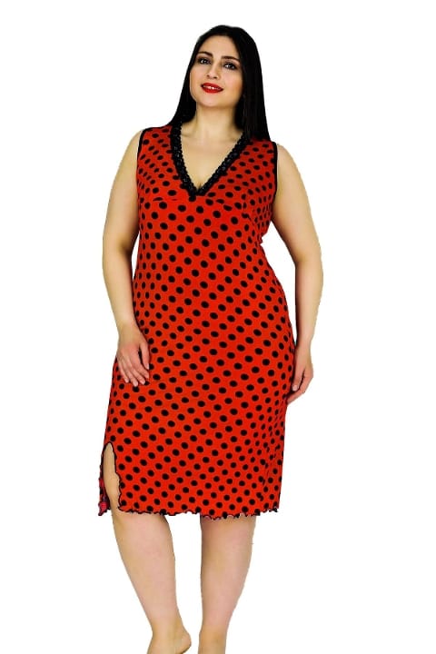 Kısa ve Geniş Kol, Kırmızı Kadın Pijama Takımı Lady 6788