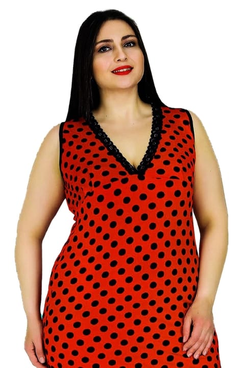 Kısa ve Geniş Kol, Kırmızı Kadın Pijama Takımı Lady 6788 - 2