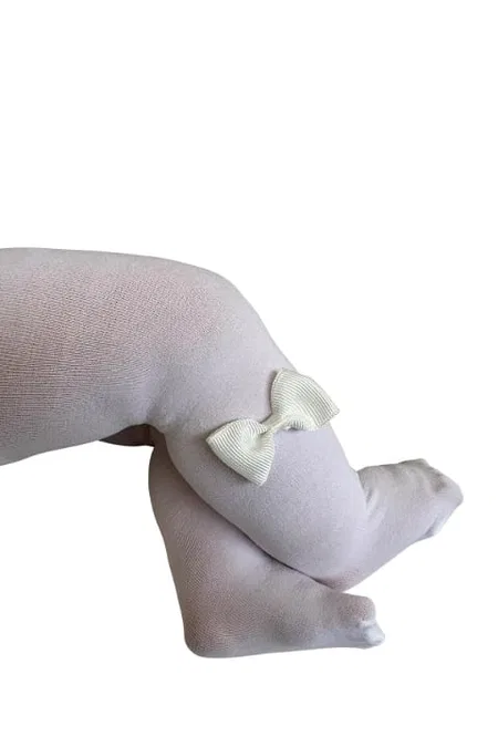 Fiyonklu Beyaz Külotlu Çorap Polyamid Elastane Daymod 2142037 - Beyaz