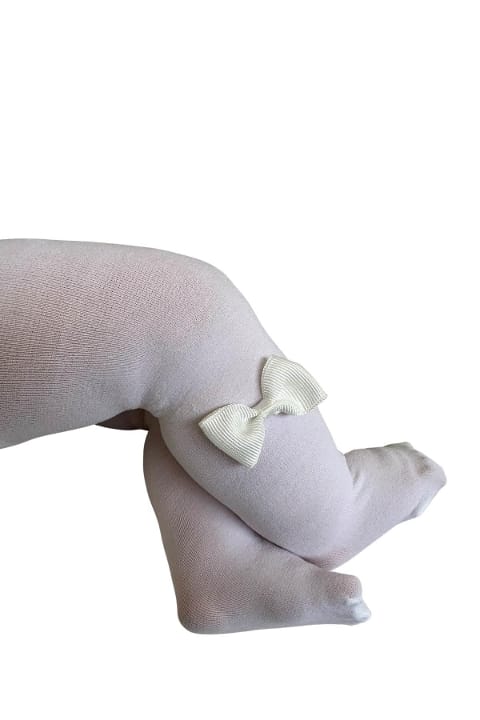 Fiyonklu Beyaz Külotlu Çorap Polyamid Elastane Daymod 2142037 - Beyaz