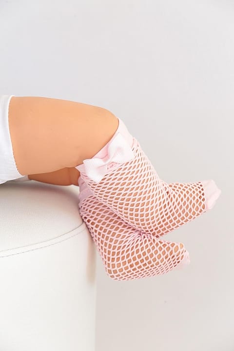 Fiyonklu Dizaltı Çorap Leopar Polyamide Elastane Daymod 2223013 - Pembe