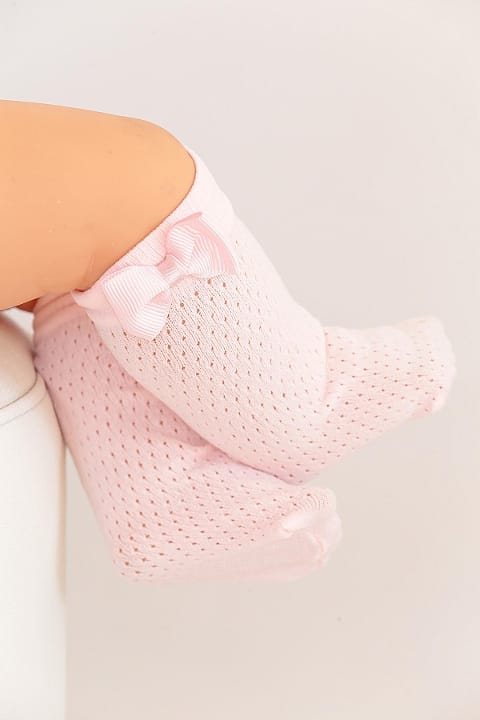 Leopar Desenli Dizaltı Çorap Polyamid Elastan Daymod 2223010 - Pembe