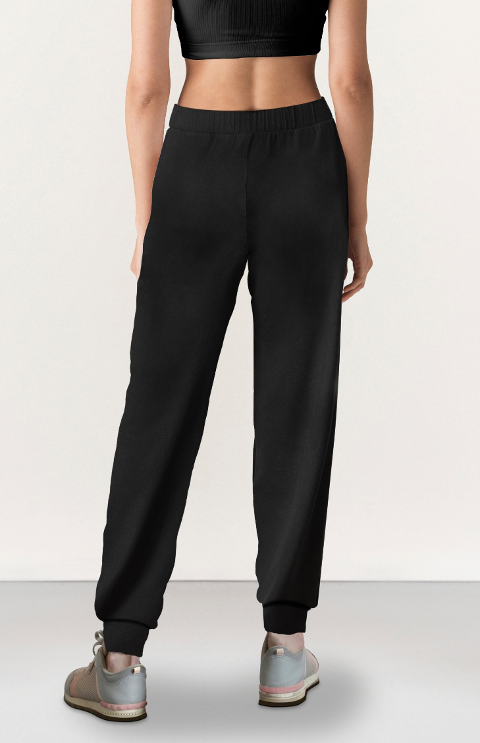 Beli Lastikli Rahat Kesim Siyah Jogger Eşofman Altı Doreanse 4434 - 2