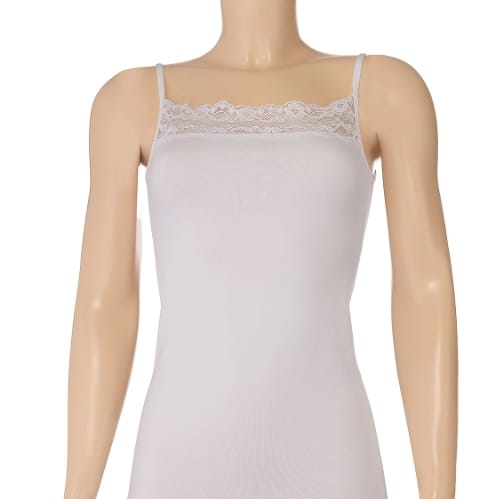 Likralı Dantelli Kadın Atlet 3'lü Paket Beyaz Yıldız 2135 - Beyaz