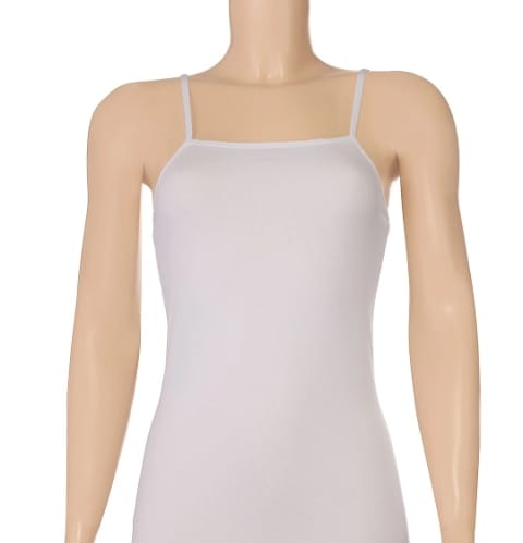 Likralı İp Askılı Beyaz Kadın Atlet Yıldız 2230