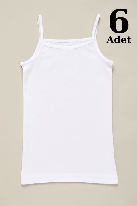 Pamuklu Ribana İp Askılı Kız Çocuk Atlet Arma Yıldız 5520