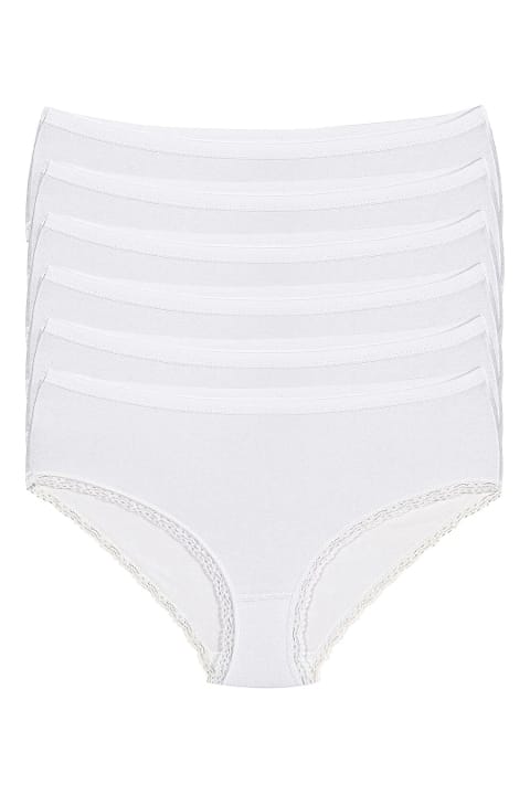 Beyaz Dantelli Yüksek Bel Kadın Külot Yıldız 3750