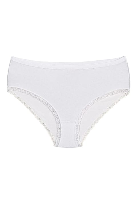 Beyaz Dantelli Yüksek Bel Kadın Külot Yıldız 3750 - 2