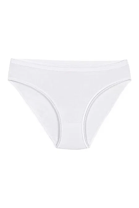 Yüksek Bel Likralı Kadın Bikini Külot Beyaz Yıldız 3725 - Beyaz