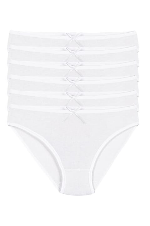 Yüksek Bel Likralı Pamuklu Kadın Bikini Külot Yıldız 3555 - Beyaz