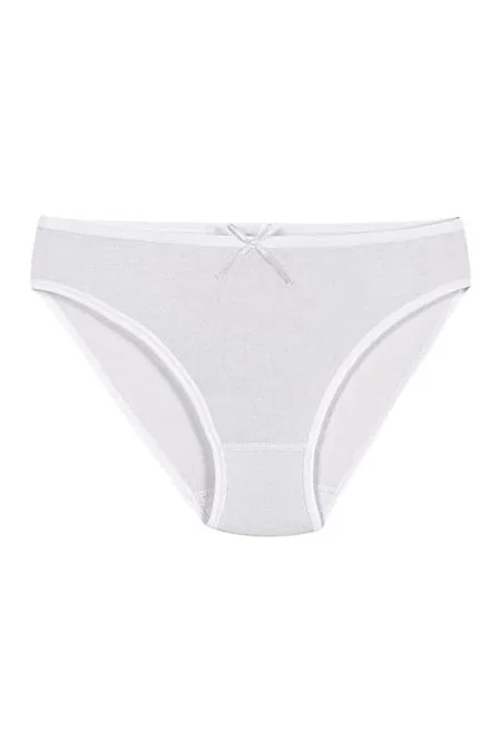 Yüksek Bel Likralı Pamuklu Kadın Bikini Külot Yıldız 3555 - Beyaz
