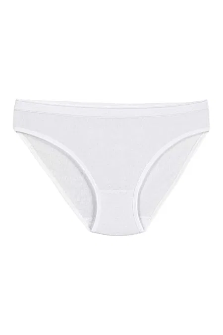 Pamuklu Yüksek Bel Bikini Külot Beyaz Yıldız 3700 - Beyaz