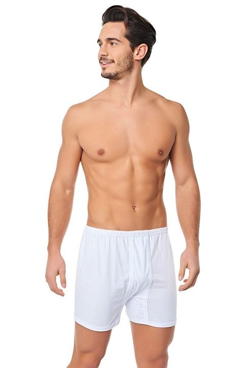 Pamuk Modal Esnek Bel Lastikli Boxer Arma Yıldız 1005 - Beyaz