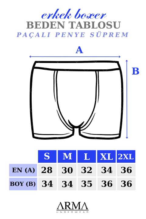 Pamuk Modal Esnek Bel Lastikli Boxer Arma Yıldız 1005 - Beyaz