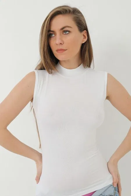 Bambu Tek Parça Body Arma Yıldız 3707 - Beyaz