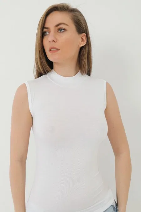 Bambu Tek Parça Body Arma Yıldız 3707 - Beyaz