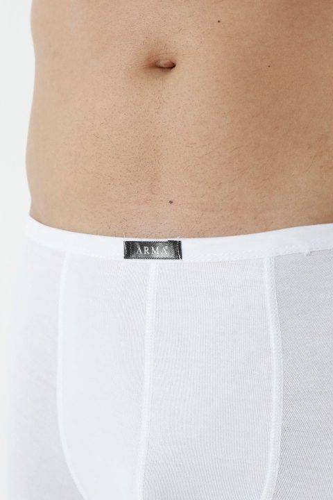 Bambu Kumaş İnce Bel Lastikli Boxer Arma Yıldız 1190 - Beyaz
