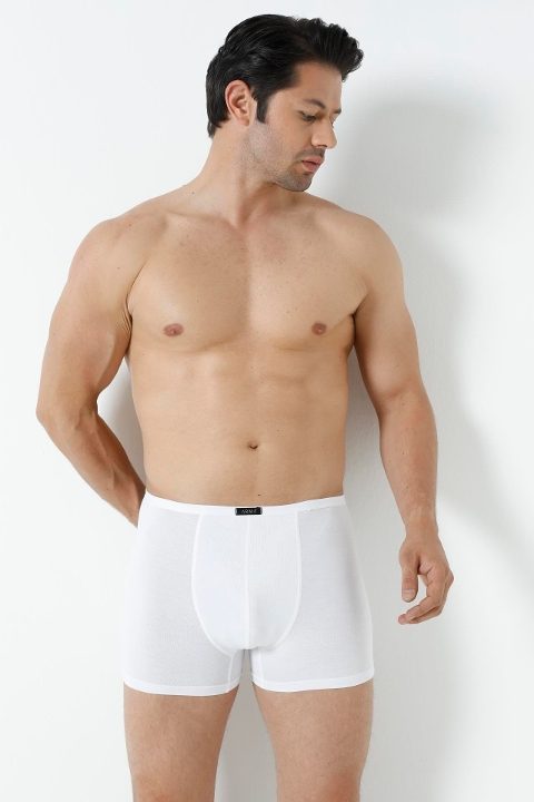 Bambu Kumaş İnce Bel Lastikli Boxer Arma Yıldız 1190 - Beyaz