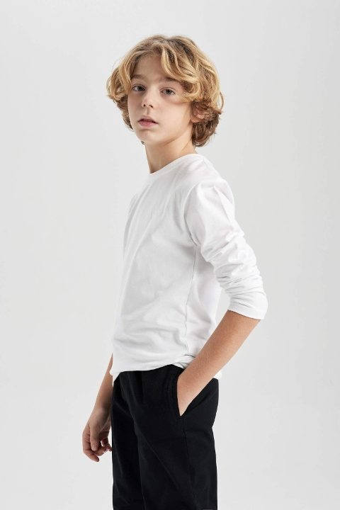 Pamuk Ribana Uzun Kollu Tişört Arma Yıldız 5538