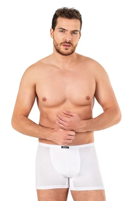 Pamuklu Modal Elastan Beyaz Boxer Özkan 11897 - Beyaz