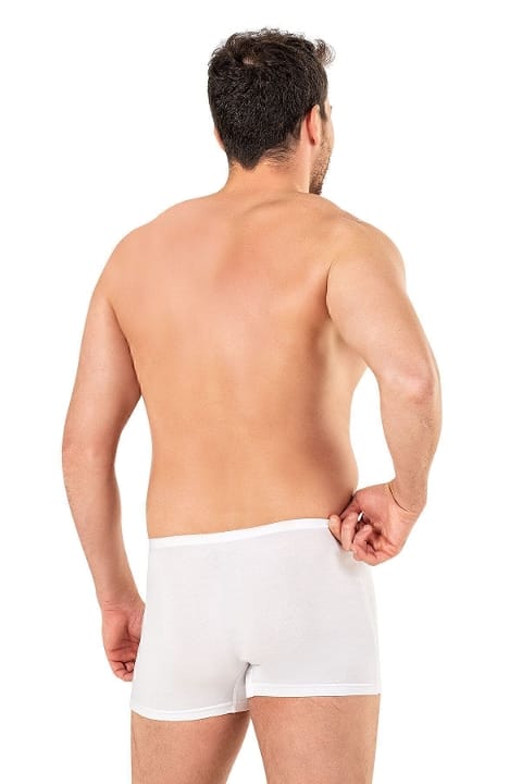 Pamuklu Modal Elastan Beyaz Boxer Özkan 11897 - Beyaz
