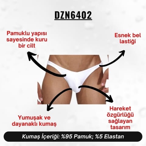 Darkzone Beyaz Erkek Slip Darkzone DZN6402 - Görsel 4
