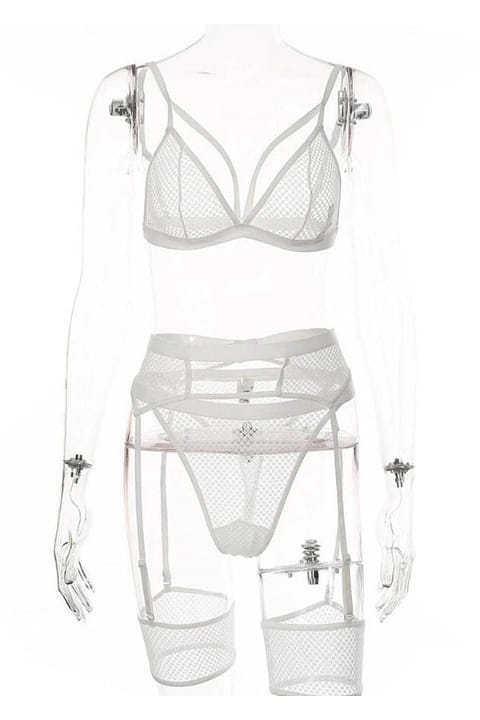 Beyaz File Detaylı Kadın Jartiyer Takım Sistina 1038 - Beyaz