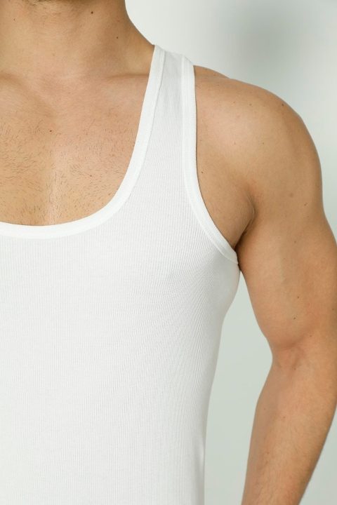 Pamuklu Elastik Beyaz Atlet 3'lü Paket Arma Yıldız 1187 - Beyaz