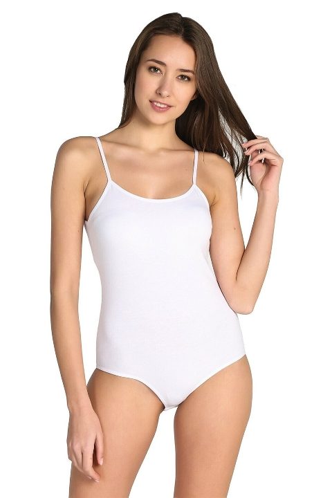 Beyaz Likra İp Askılı Çıt Çıtlı Body Arma Yıldız 3336 - 2