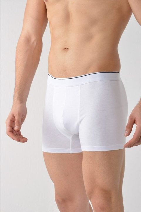 Pamuklu Likralı Beyaz Boxer 10lu Paket Arma Yıldız 1144 - Beyaz