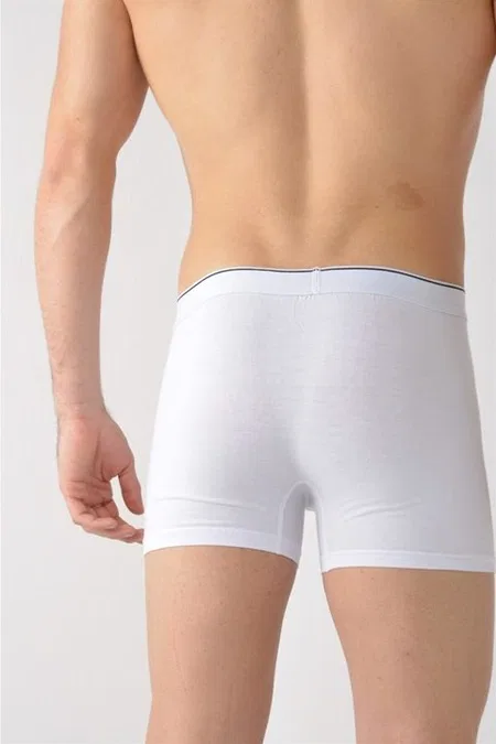 Pamuklu Likralı Beyaz Boxer 10lu Paket Arma Yıldız 1144 - Beyaz
